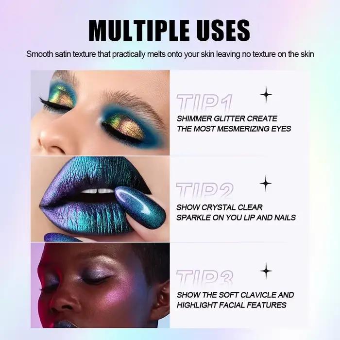 Fard à paupières liquide caméléon de couleur puissante, imperméable, résistant à la sueur, adapté au maquillage audacieux et exagéré, 1 pièce