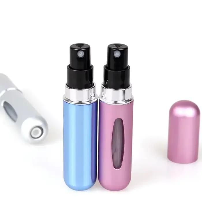 Bouteille rechargeable de parfum en aluminium 5ml/8ml avec distributeur de pulvérisation pour femmes, idéale pour le voyage et les occasions spéciales