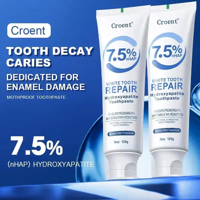 Dentifrice blanchissant Hydroxyapatite, 120g, protège la santé des gencives, élimine les taches de Plaque dentaire fraîche, mauvaise haleine, nettoyage en profondeur, éclaircissant 