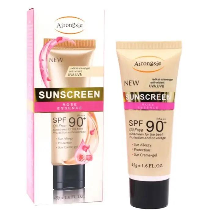 Lotion solaire à l'essence de rose SPF 90 pour le visage et le corps