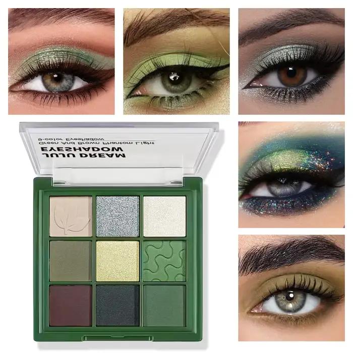 Palette de fards à paupières 9 couleurs ton vert