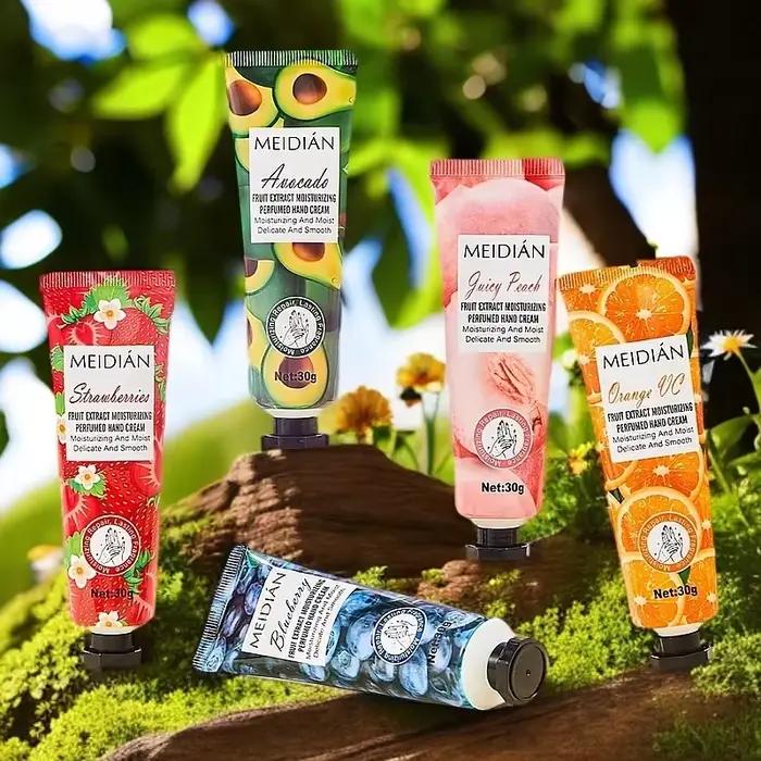 Crème pour les mains parfumée aux fruits cinq types de fragrance hydratante et durable pour femmes et hommes soins des mains occasions spéciales