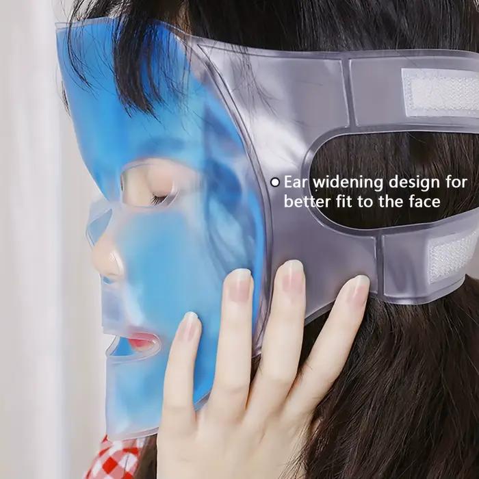 Masque pour les yeux froids bleu apaisant pour réduire cernes et gonflements visage spa beauté femmes moments de repos