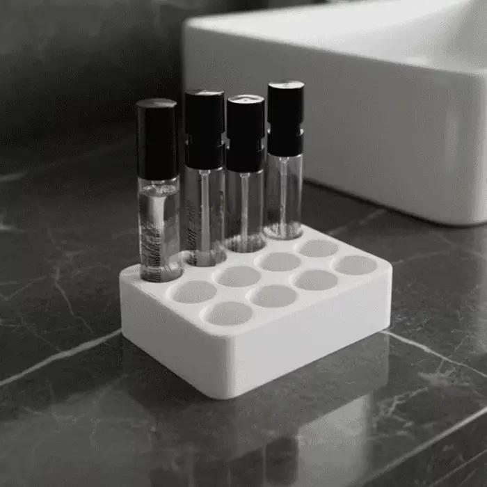 Plateau de présentation pour échantillons de parfum, boîte de rangement pour mini flacons de parfum de 10 mm de diamètre, support de rangement pour cosmétiques