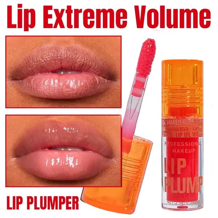 Huile à lèvres cerise dodue – Sérum hydratant brillant à lèvres, volume et brillance imperméables longue durée, non collant, unisexe, maquillage de vacances