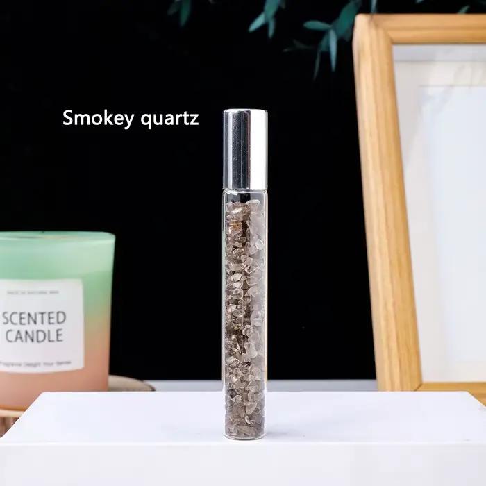 Bouteille de parfum en pierre concassée en cristal naturel, bouteille distributrice d'huile essentie