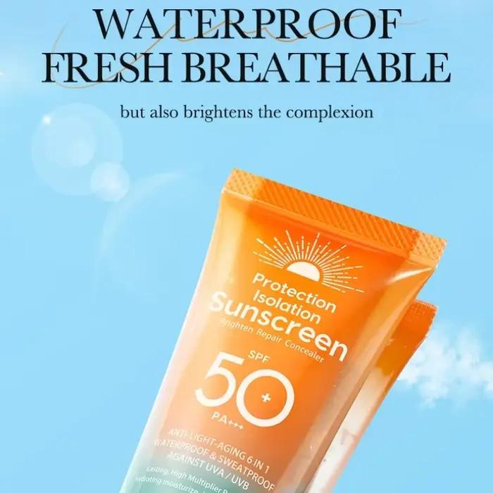 Crème solaire SPF50+ PA+++ 6-en-1 imperméable 50g - Protection UV