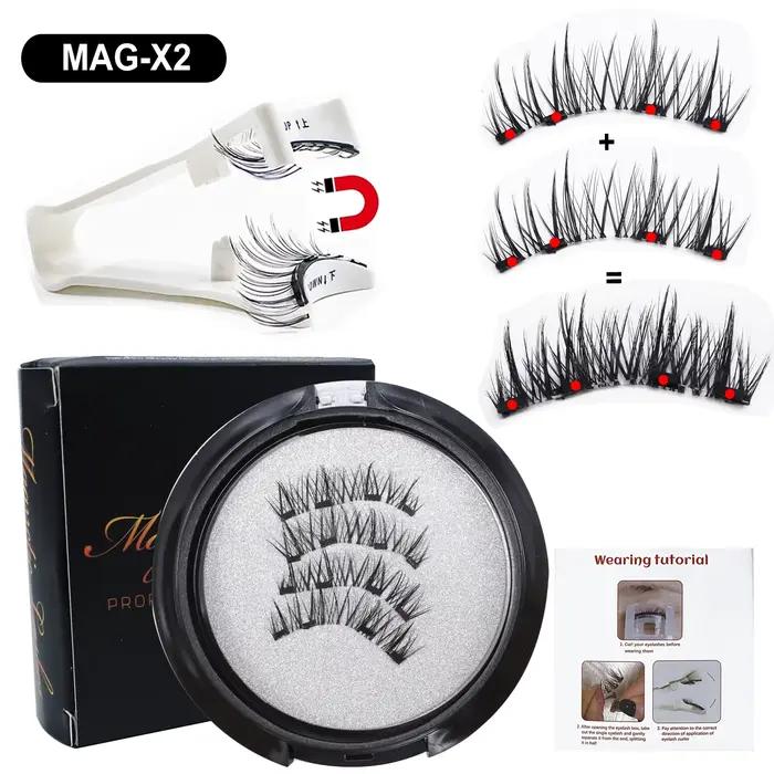 Cils magnétiques RED SIREN avec applicateur Kit de cils magnétiques naturels réutilisables aucune co
