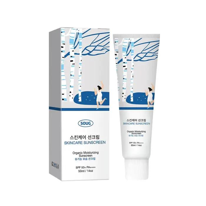 Crème solaire hydratante bio coréenne, protection UV, hydratation, collagène, SPF50+PA+++, préventio