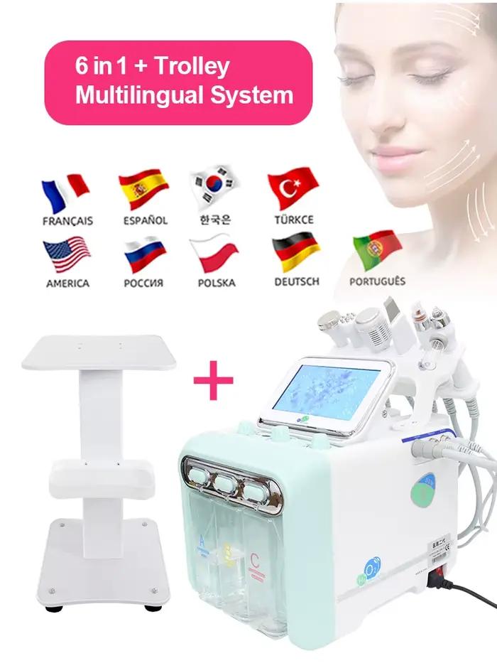 Appareil de Dermabrasion à l'Eau Hydrogène-Oxygène 6/7 en 1, Nettoyage en Profondeur, Jet d'Eau, Nettoyage Facial au Diamant, Élimination des Peaux Mortes pour Salo