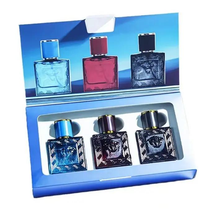 Marque 90ml hommes parfum coffret cadeau 3 pièces ensemble charmant homme Colognes