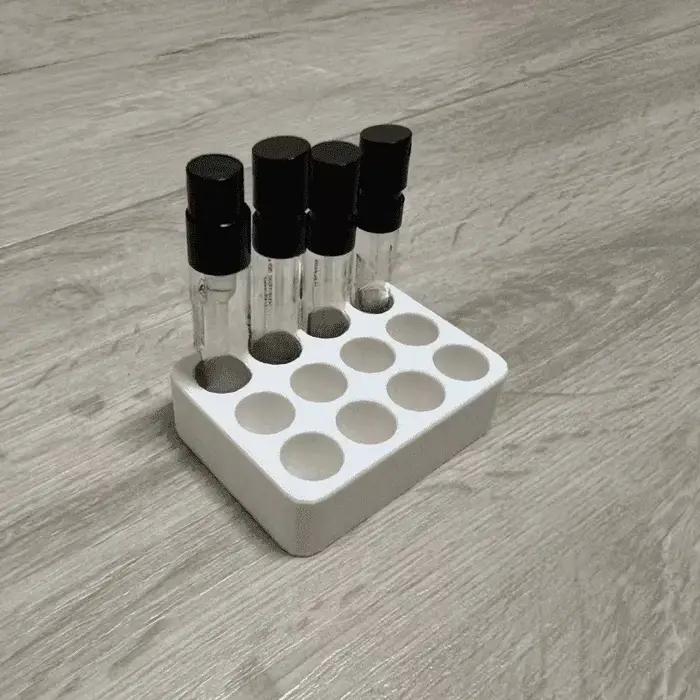 Plateau de présentation pour échantillons de parfum, boîte de rangement pour mini flacons de parfum de 10 mm de diamètre, support de rangement pour cosmétiques
