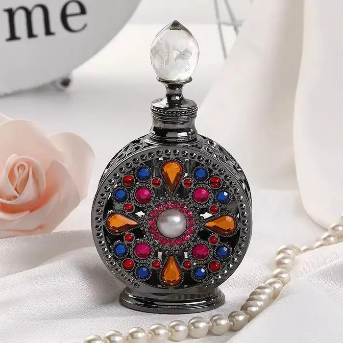 Bouteille de parfum vide en métal de 12ML, bouteille en verre de distribution de parfum d'huile esse