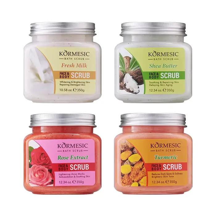 KORMESIC curcuma corps gommage crème visage hydratant nettoyage en profondeur lait Rose doux tendre visage Exfoliation produit de soin de la peau
