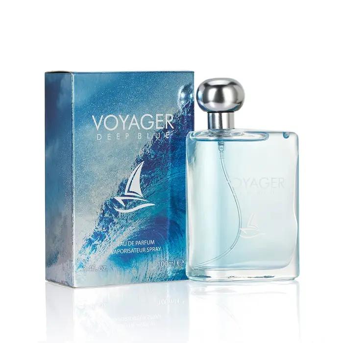 Parfum longue durée Voyager 100ML 3.4FL.OZ pour homme, Eau de Parfum boisée aquatique pour homme, Cologne musquée au cèdre, Spray de parfum pour homme