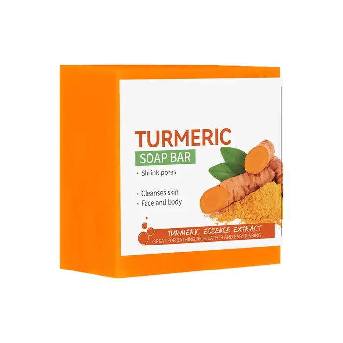 Savon au curcuma pour le visage soins de la peau tendre beauté nettoyage du corps éclaircissement des aisselles foncées jambes nettoyants pour le corps revitalisant régénérant compatible avec tous les types de peau pour les femmes occa