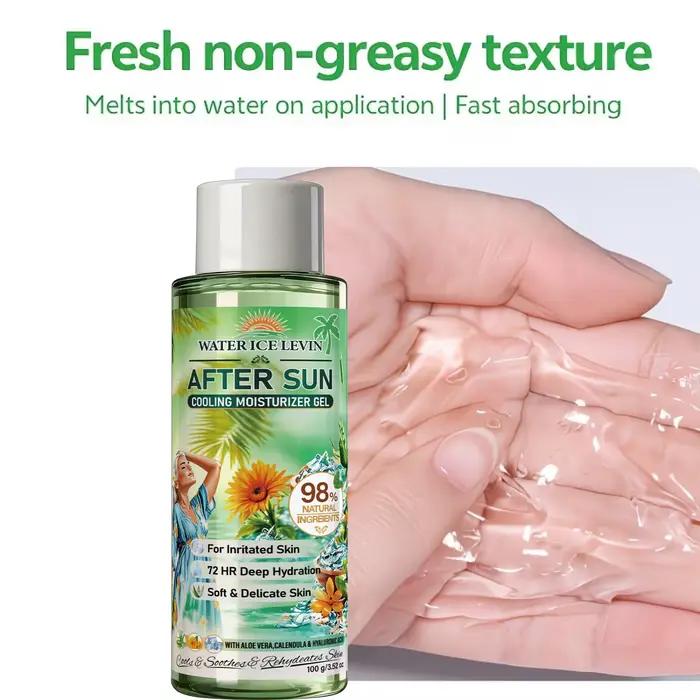 Gel hydratant rafraîchissant après-exposition solaire, hydratation profonde, apaise les peaux sensibles et irritées, gel pour la peau à l'aloe vera 100g