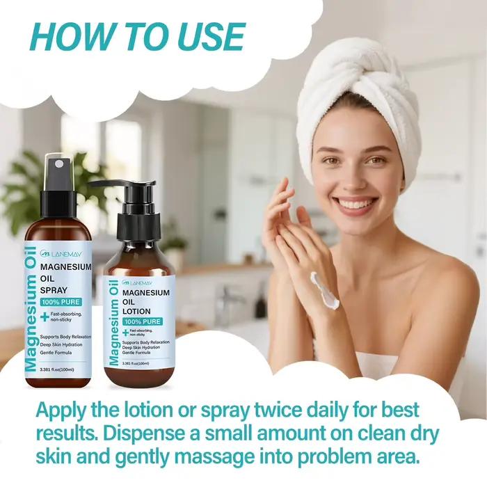Ensemble Huile et Lotion de Magnésium – 100% Pure pour une Hydratation Profonde et une Relaxation – Découvrez la Puissance de l'Huile de Magnésium 100% Pure