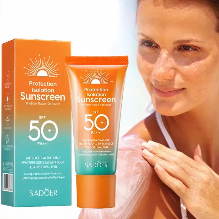 Crème solaire SPF 50+ protection UV PA+++ pour visage soin de la peau protection solaire double tube multi-effets occasions ensoleillées