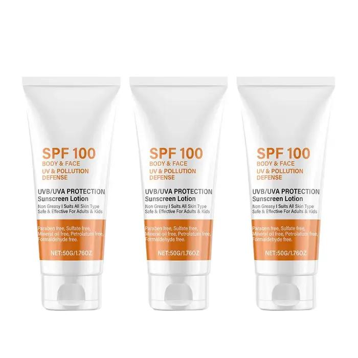 Lotion solaire SPF100 pour le visage et le corps