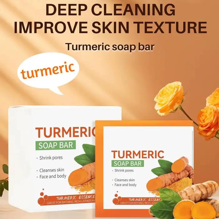Savon au curcuma pour le visage soins de la peau tendre beauté nettoyage du corps éclaircissement des aisselles foncées jambes nettoyants pour le corps revitalisant régénérant compatible avec tous les types de peau pour les femmes occa