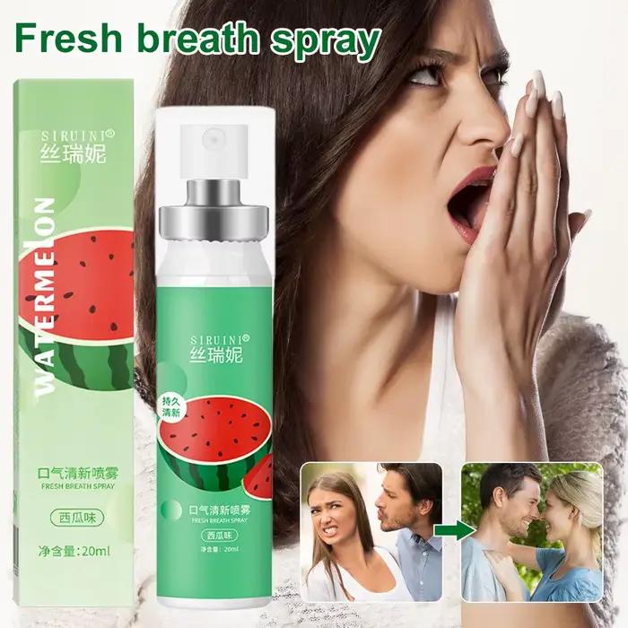 Spray buccal rafraichissant en extraits de plantes naturels pour haleine fraiche longue duree oolong ou menthe portable pour femmes et hommes occasions speciales