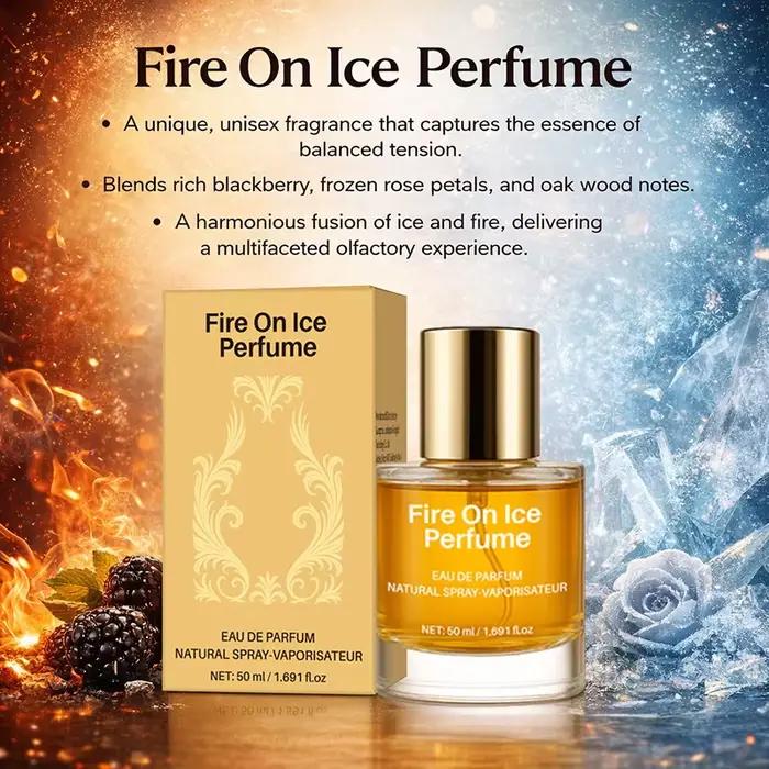 Parfum unisexe classique arabe Fire On Ice, notes de mûre, rose, caramel et boisées, longue tenue, romantique, pour rendez-vous, eau de toilette