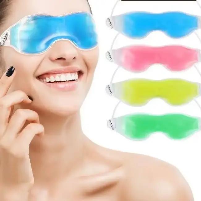 Masque pour les yeux froid en caoutchouc polyvalent avec billes de gel pour réduction des cernes et poches sous les yeux pour femmes détente spa à domicile ou voyage