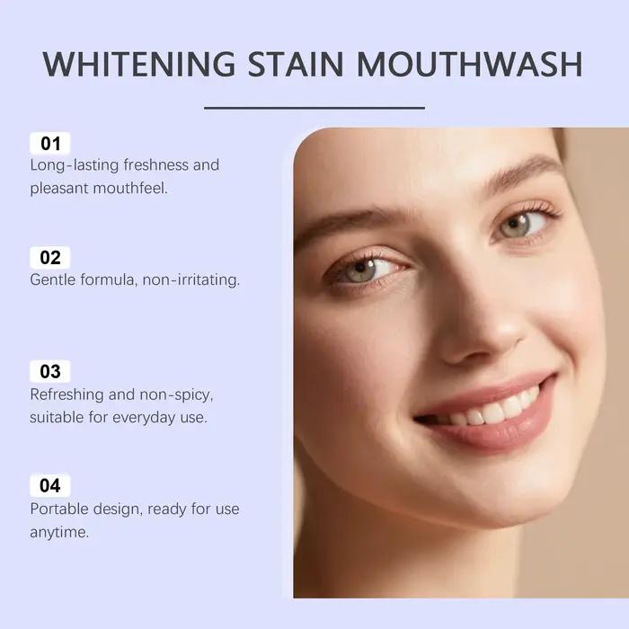 Bain de bouche rafraîchissant blanchissant les dents, élimine les mauvaises odeurs, haleine fraîche, protège les gencives, soin dentaire, hygiène bucco-dentaire