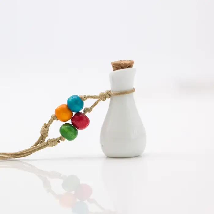 Colliers classiques en céramique pour femmes, bouteille de parfum mignonne, cadeau fait main, bricolage, #1199