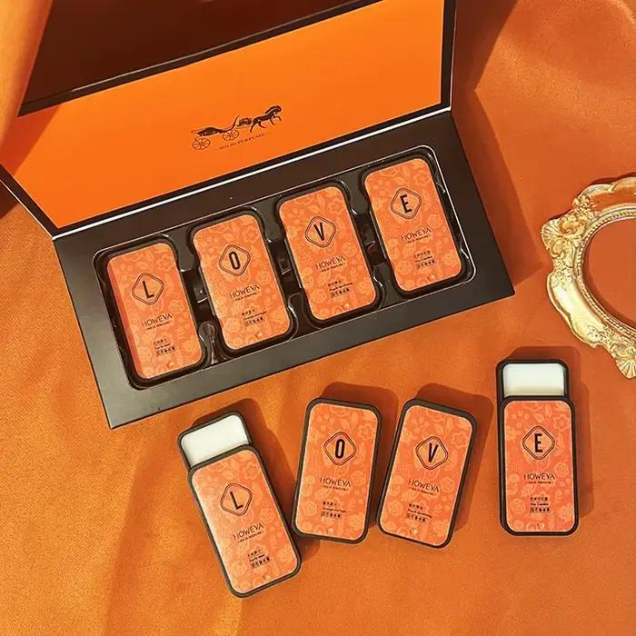 Ensemble de parfums solides 4 pièces, floraux et fruités, longue tenue, portables, parfum léger, cadeau quotidien