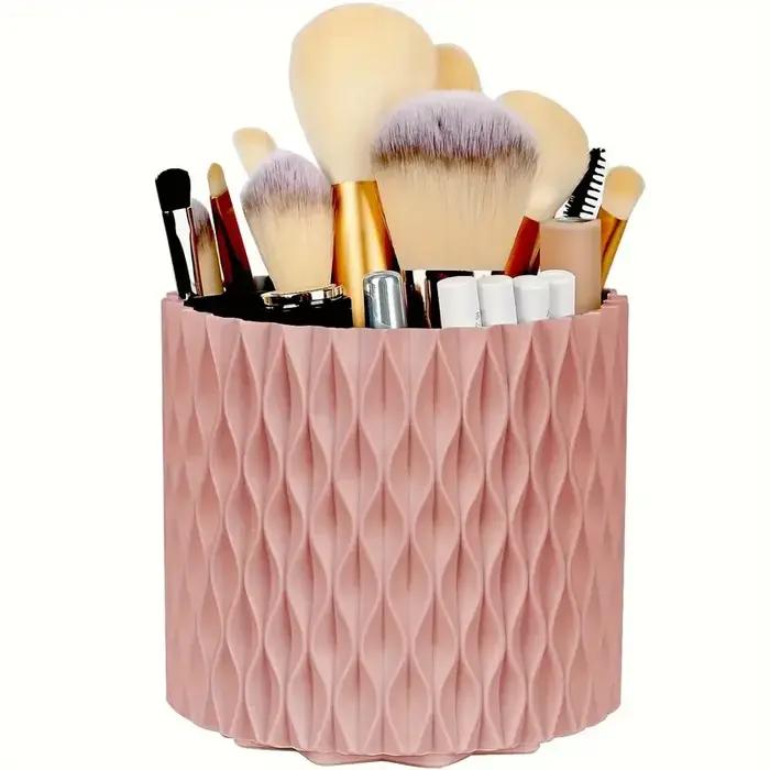 Porte-pinceaux de maquillage 360 ° Organisateur rotatif à 5 fentes