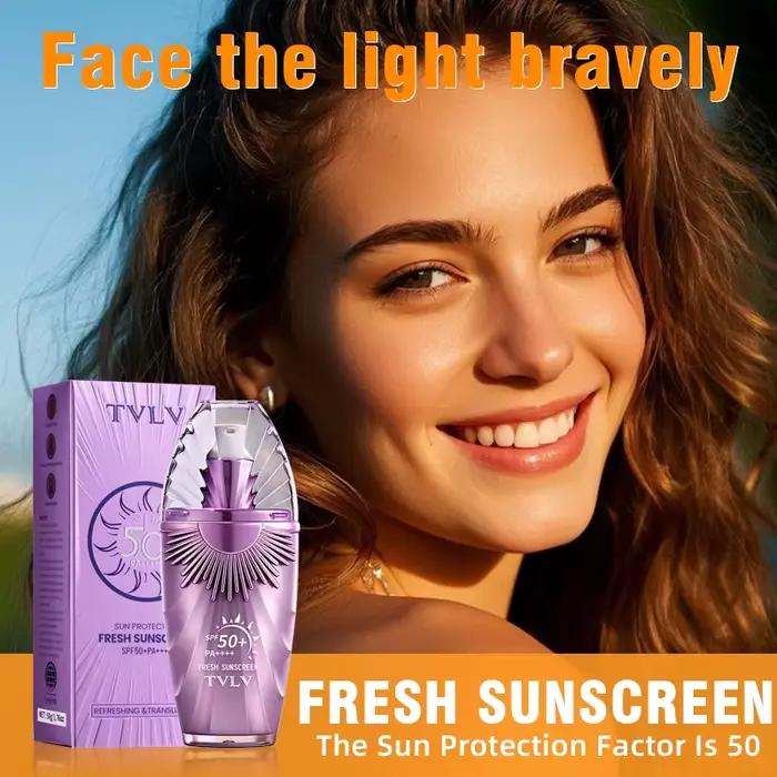 Crème solaire isolante TVLV SPF 50+, haute protection, rafraîchissante et non grasse, adaptée au visage et au corps