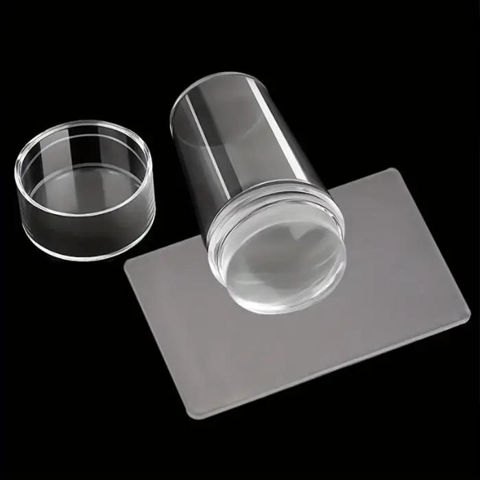 Plaques d'estampage pour ongles, gelée transparente Pure, ensemble de grattoirs pour Nail Art, impre