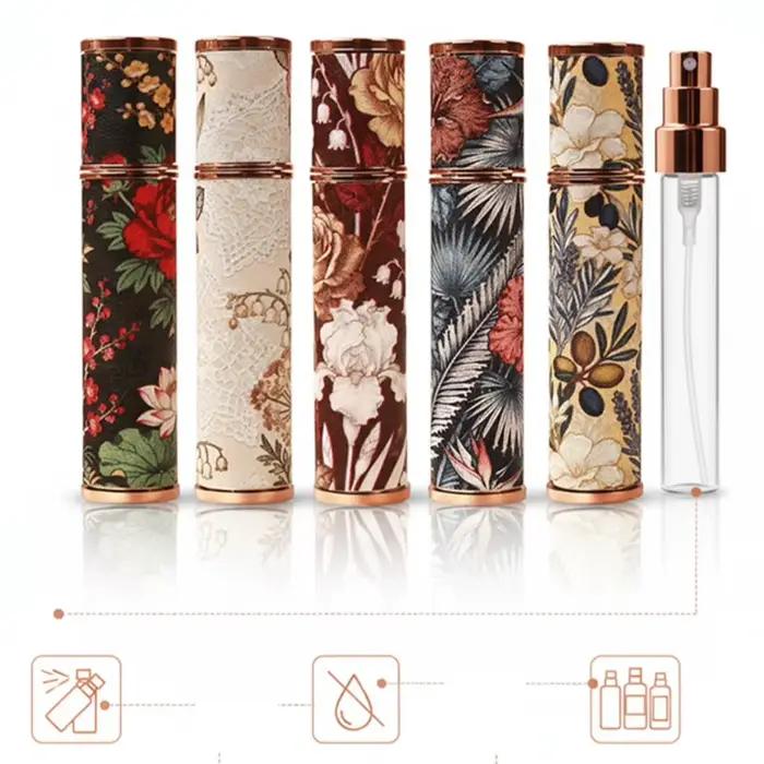 Flacon de parfum vintage floral en cuir 10 ml