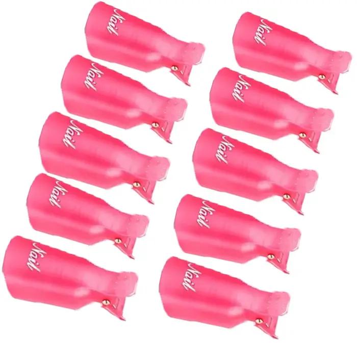 LULAA 10 pièces/16 pièces en plastique Nail Art tremper capuchon pince UV Gel dissolvant de vernis outil d'emballage pour l'élimination des ongles tremper Clips