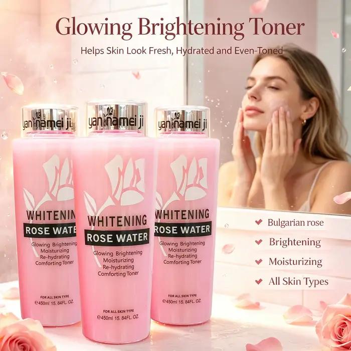 Tonique facial à l'eau de rose et à la perilla 450 ml, hydratant, régulateur de sébum, éclaircissant, réparateur, soin hydratant pour la peau du visage.