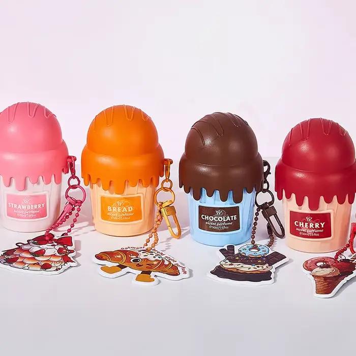Parfum Corporel en Spray 50ml en Forme de Croissant Glacé, Parfum Cerise, Fraise et Chocolat, Pendentif Délicat et Mignon, Dubaï Arabie