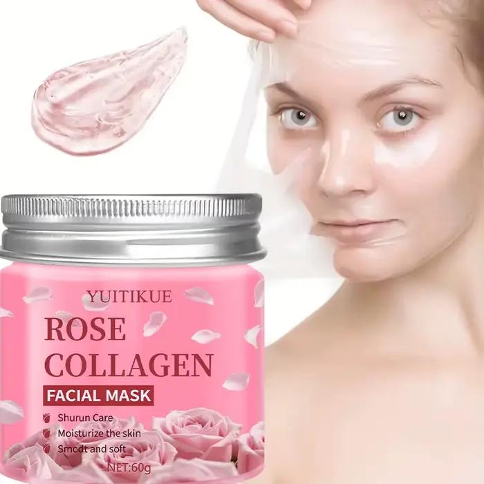 Masque facial au collagène rose pour la réparation nocturne