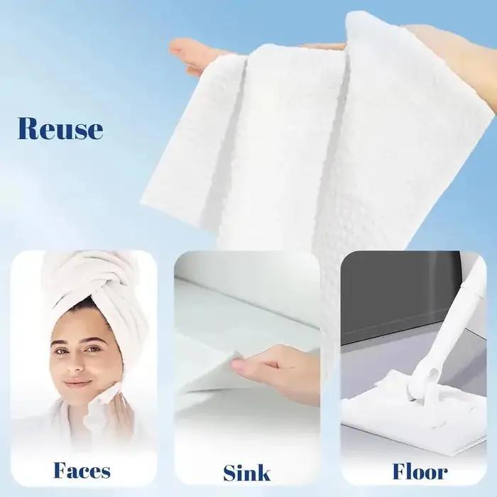 Serviettes jetables pour le visage, lingettes nettoyantes épaisses et grandes, démaquillant exfoliant, soins de beauté, voyage
