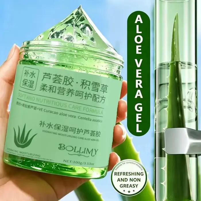 Gel d'aloe vera et de centella asiatica, soin du visage, gel d'aloe vera rafraîchissant, riche en ingrédients d'aloe vera, hydrate et raffermit