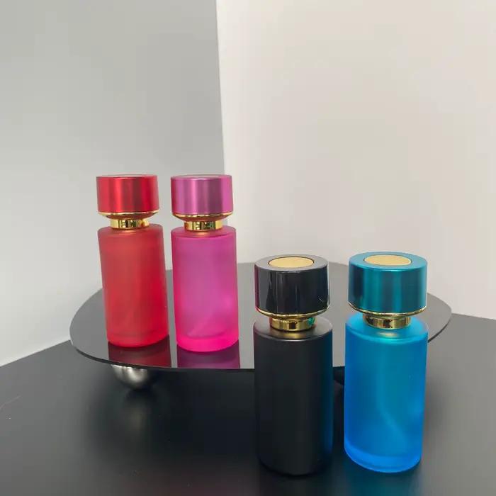 Bouteille en verre à capuchon rond coloré, vaporisateur d'essence de parfum, 50ml