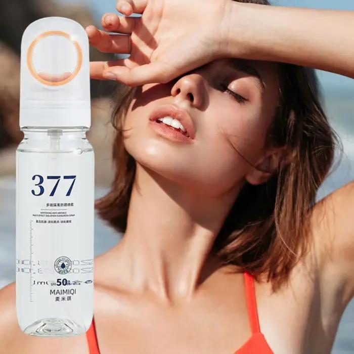 377 Spray de protection solaire SPF50 + Anti-âge Anti-rides hydratant blanchissant crème solaire Spray visage corps cou soins de la peau Spray 2025