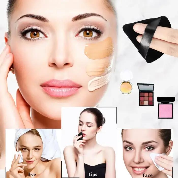 10/20 pièces Triangle velours poudre bouffée Pizza farines Mini visage maquillage éponge cosmétiques