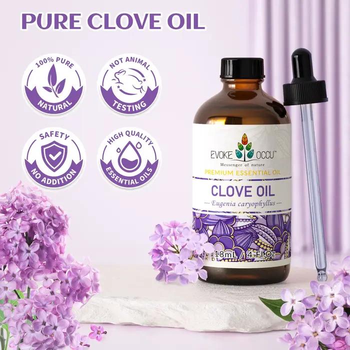 EVOKE OCCU huile essentielle de clou de girofle 118ML soins dentaires aromathérapie nettoyage Spray camomille gingembre mandarine Vetiver thym offre spéciale