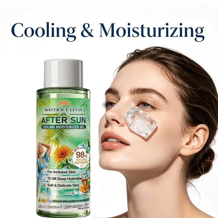 Gel hydratant rafraîchissant après-exposition solaire, hydratation profonde, apaise les peaux sensibles et irritées, gel pour la peau à l'aloe vera 100g