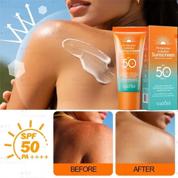 Crème solaire haute SPF50 + PA +++ pour le visage