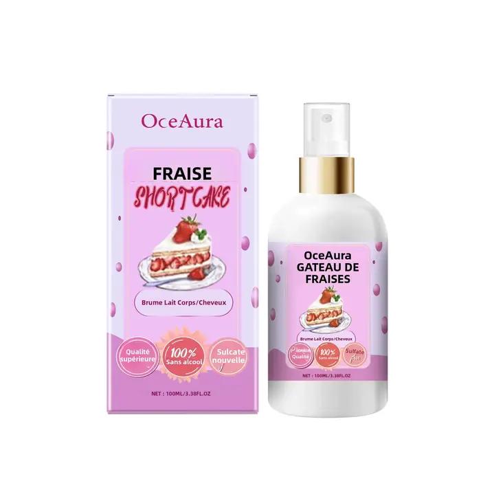 Brume pour le corps parfumée à la fraise hydratante et rafraîchissante pour le corps et les cheveux idéal pour la fête des mères et cadeau d'anniversaire pour femme