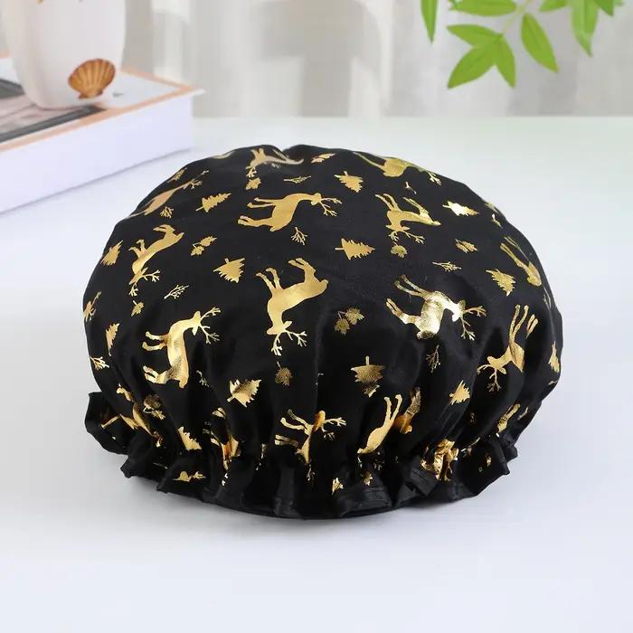 Chapeau de bain imperméable pour femmes double couche élastique accessoire de salle de bain chic pour les occasions quotidiennes et spéciales