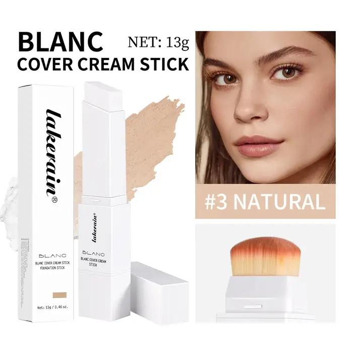 Blanc couverture crème bâton fond de teint changeant bâton fond de teint changeant de couleur avec brosse détachable haute couverture Base maquillage